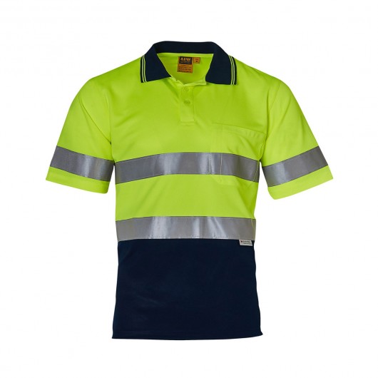 Yellow Navy Short Sleeve Safety Polos